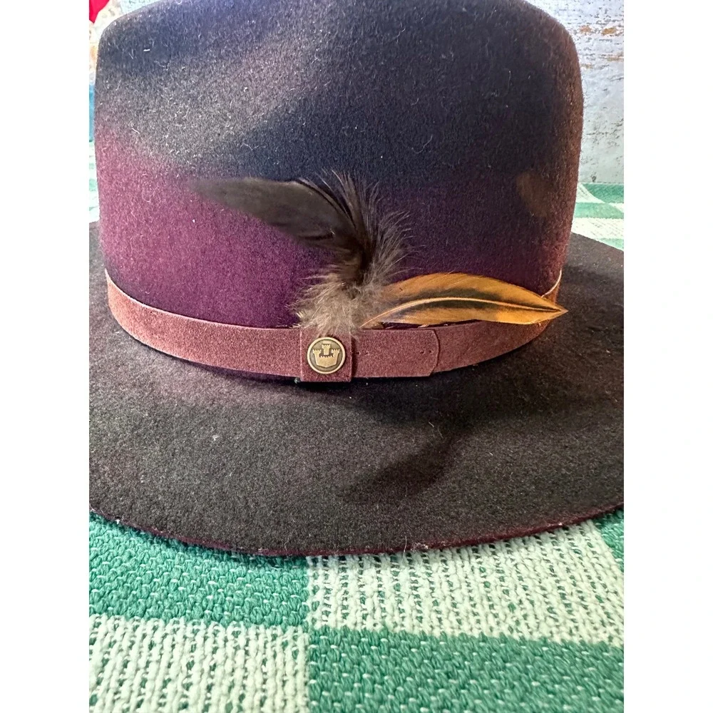 Goorin Bros. Burgundy Ombré Wool Felt Fedora Hat Men's Medium